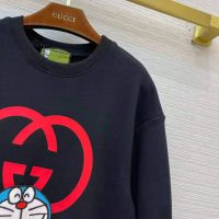 Gucci Men Doraemon x Gucci Cotton Sweatshirt Crewneck Oversized Fit-Black