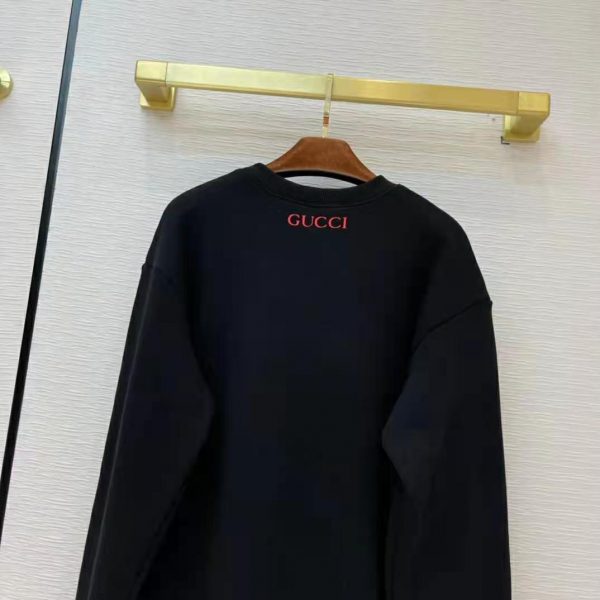 Gucci Men Doraemon x Gucci Cotton Sweatshirt Crewneck Oversized Fit-Black (4)