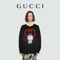 Gucci Men Doraemon x Gucci Cotton Sweatshirt Crewneck Oversized Fit-Black