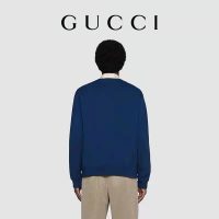 Gucci Men Doraemon x Gucci Cotton Sweatshirt Crewneck Oversized Fit-Navy