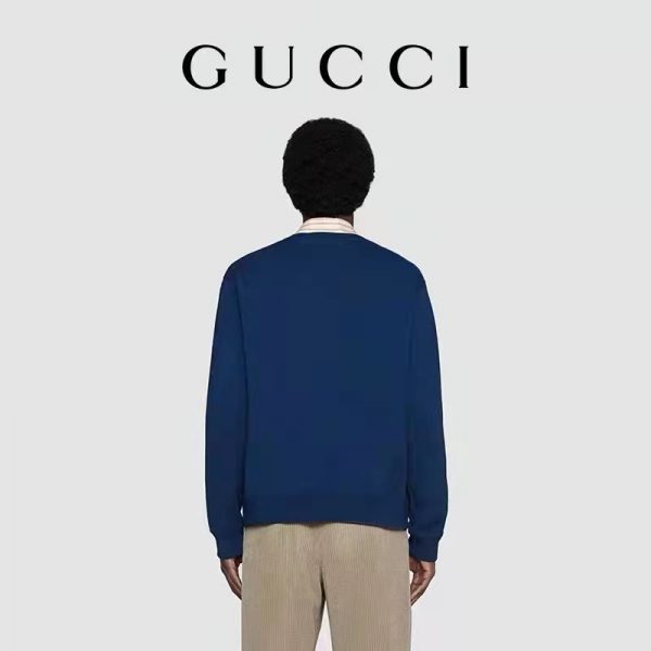 Gucci Men Doraemon x Gucci Cotton Sweatshirt Crewneck Oversized Fit-Navy (1)
