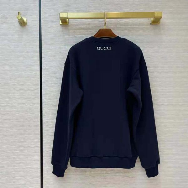 Gucci Men Doraemon x Gucci Cotton Sweatshirt Crewneck Oversized Fit-Navy (8)