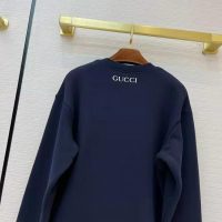 Gucci Men Doraemon x Gucci Cotton Sweatshirt Crewneck Oversized Fit-Navy