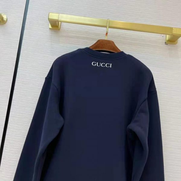 Gucci Men Doraemon x Gucci Cotton Sweatshirt Crewneck Oversized Fit-Navy (9)