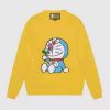 Gucci Men Doraemon x Gucci Wool Sweater Yellow Wool Crewneck