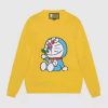 Gucci Men Doraemon x Gucci Wool Sweater Yellow Wool Crewneck