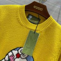 Gucci Men Doraemon x Gucci Wool Sweater Yellow Wool Crewneck