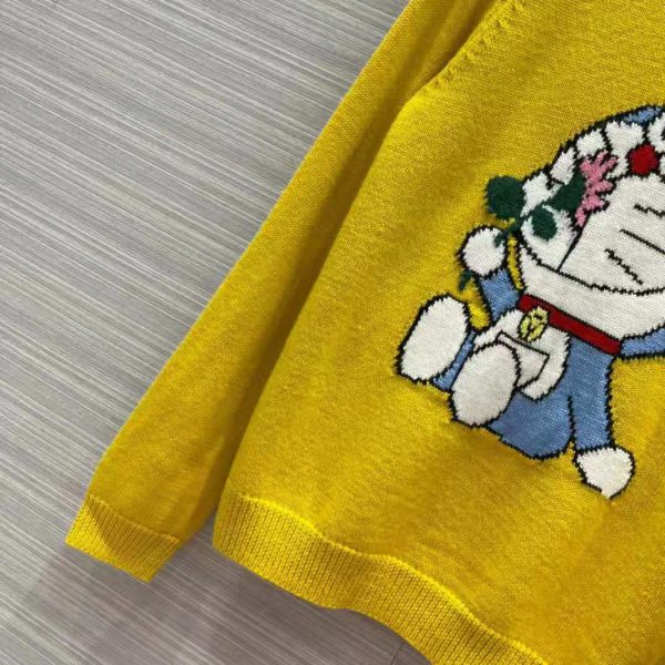 Gucci Men Doraemon x Gucci Wool Sweater Yellow Wool Crewneck (5)