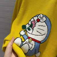 Gucci Men Doraemon x Gucci Wool Sweater Yellow Wool Crewneck