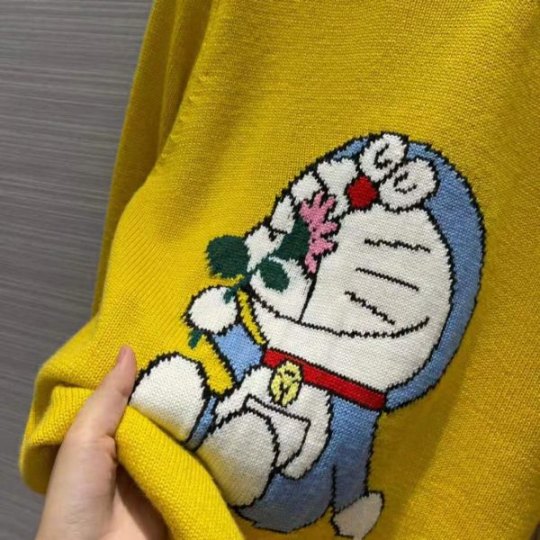 Gucci Men Doraemon x Gucci Wool Sweater Yellow Wool Crewneck (7)