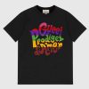 Gucci Men Gucci Prodige D'Amour Print T-Shirt Cotton Crewneck Oversize Fit-Black