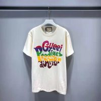 Gucci Men Gucci Prodige D’Amour Print T-shirt Cotton Crewneck Oversize Fit