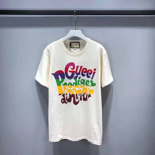 Gucci Men Gucci Prodige D’Amour Print T-shirt Cotton Crewneck Oversize Fit (1)