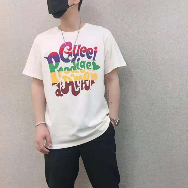 Gucci Men Gucci Prodige D’Amour Print T-shirt Cotton Crewneck Oversize Fit (11)