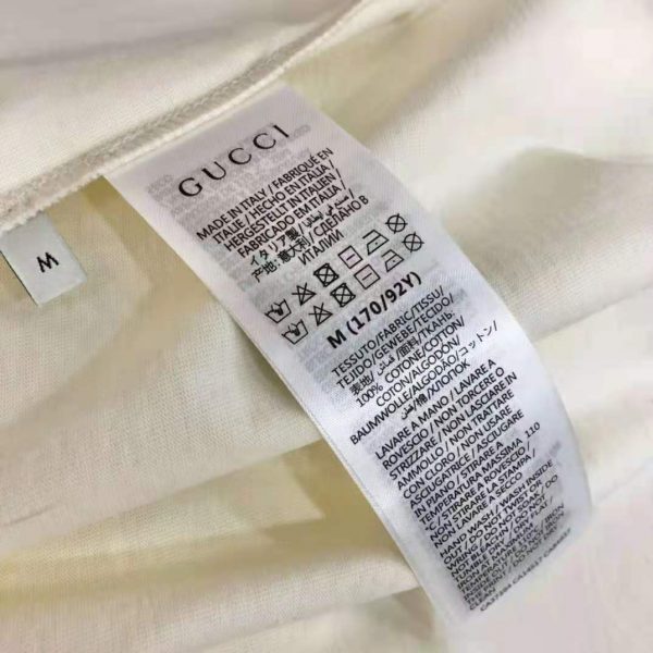 Gucci Men Interlocking G Stripe Print T-Shirt Cotton Jersey Crewneck Oversize Fit-White (12)