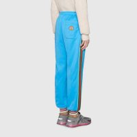 Gucci Women Technical Jersey Jogging Pant with Web Interlocking G-Blue