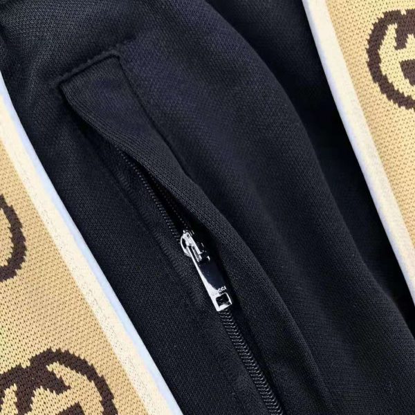 Gucci Men Technical Jersey Shorts Interlocking G Stripe-Black (6)
