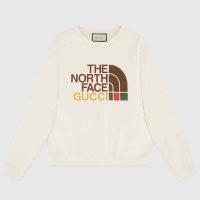 Gucci Men The North Face x Gucci Cotton Sweatshirt Crewneck Long Sleeves-White