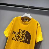 Gucci Men The North Face x Gucci Oversize T-Shirt Cotton Jersey Crewneck-Yellow