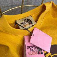 Gucci Men The North Face x Gucci Oversize T-Shirt Cotton Jersey Crewneck-Yellow