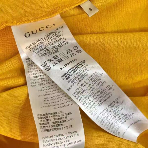 Gucci Men The North Face x Gucci Oversize T-Shirt Cotton Jersey Crewneck-Yellow (4)