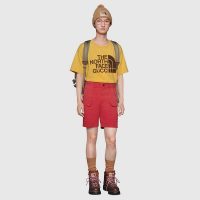 Gucci Men The North Face x Gucci Oversize T-Shirt Cotton Jersey Crewneck-Yellow