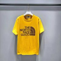 Gucci Men The North Face x Gucci Oversize T-Shirt Cotton Jersey Crewneck-Yellow