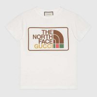 Gucci Men The North Face x Gucci Print Cotton T-Shirt Jersey Crewneck Short Sleeves