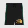 Gucci Men The North Face x Gucci Web Print Cotton Shorts Green Red Web-Black