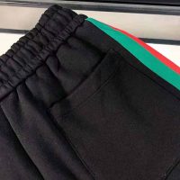 Gucci Men The North Face x Gucci Web Print Cotton Shorts Green Red Web-Black