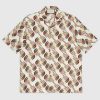 Gucci Men The North Face x Gucci Web Print Silk Shirt Chest Pocket Button Front