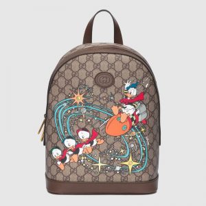 Gucci Unisex Disney x Gucci Donald Duck Small Backpack Leather Interlocking G