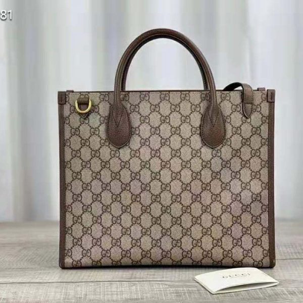 Gucci Unisex Disney x Gucci Donald Duck Tote Bag Beige GG Supreme Canvas (11)
