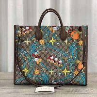 Gucci Unisex Disney x Gucci Donald Duck Tote Bag GG Supreme Canvas-Beige