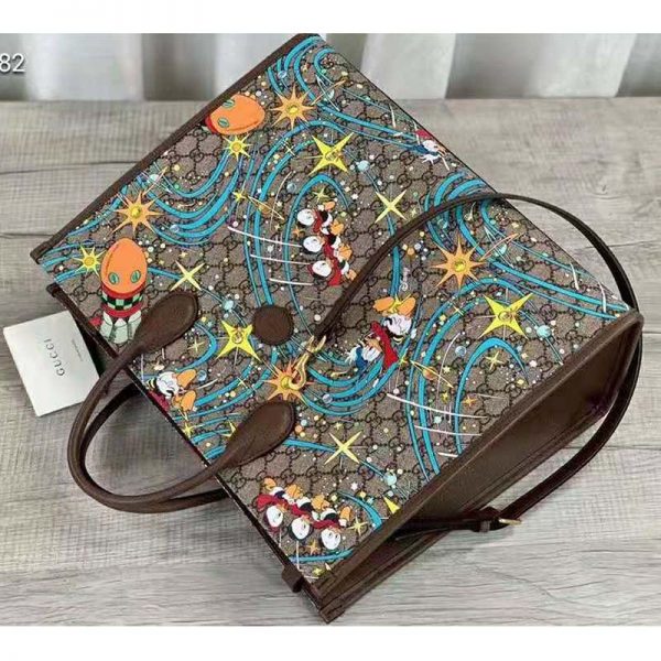 Gucci Unisex Disney x Gucci Donald Duck Tote Bag GG Supreme Canvas-Beige (6)