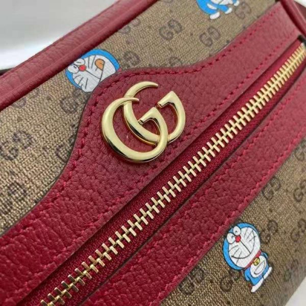 Gucci Unisex Doraemon x Gucci Mini Bag BeigeEbony Mini GG Supreme Canvas (4)