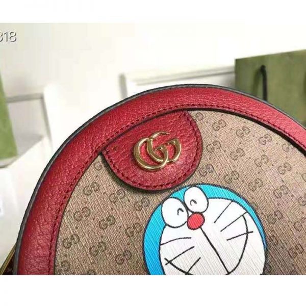 Gucci Unisex Doraemon x Gucci Shoulder Bag BeigeEbony Mini GG Supreme Canvas (10)