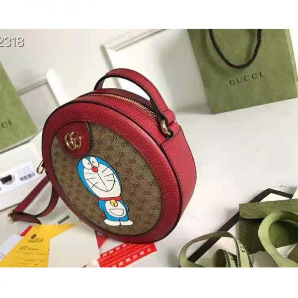 Gucci Unisex Doraemon x Gucci Shoulder Bag BeigeEbony Mini GG Supreme Canvas (11)
