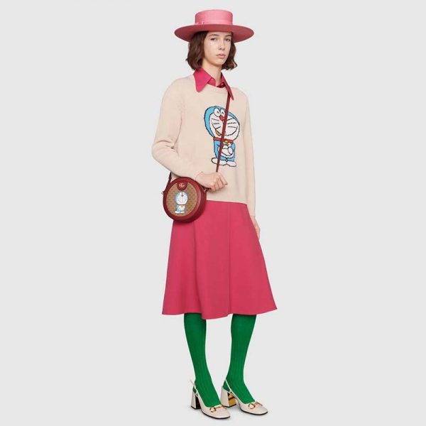 Gucci Unisex Doraemon x Gucci Shoulder Bag BeigeEbony Mini GG Supreme Canvas (6)