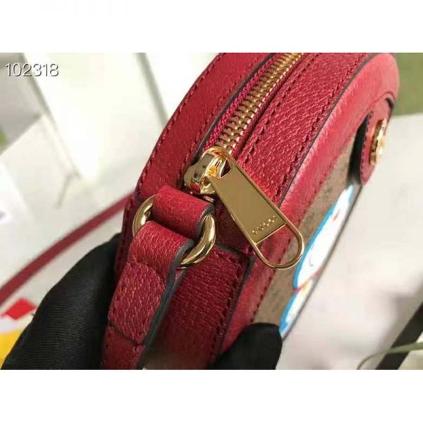 Gucci Unisex Doraemon x Gucci Shoulder Bag BeigeEbony Mini GG Supreme Canvas (7)