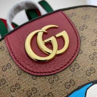 Gucci Unisex Doraemon x Gucci Small Backpack Beige/Ebony Mini GG Supreme Canvas