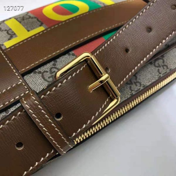 Gucci Unisex ‘FakeNot’ Print Belt Bag Beige and Ebony GG Supreme Canvas (4)