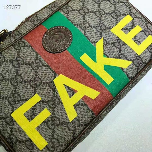 Gucci Unisex ‘FakeNot’ Print Belt Bag Beige and Ebony GG Supreme Canvas (5)