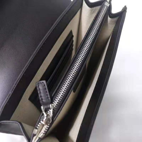 Gucci Unisex GG Embossed Messenger Bag Black GG Embossed Leather (5)