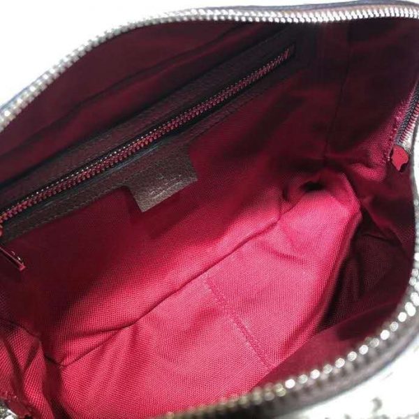 Gucci Unisex GG Shoulder Bag with Leather Details BeigeEbony GG Supreme Canvas (4)
