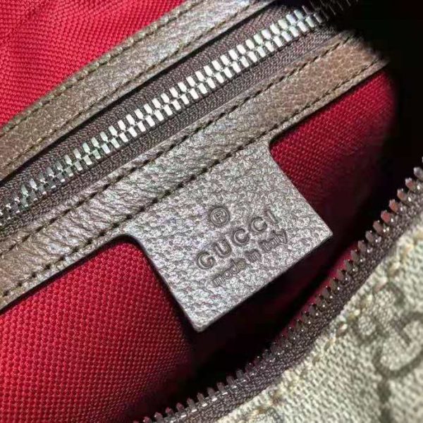 Gucci Unisex GG Shoulder Bag with Leather Details BeigeEbony GG Supreme Canvas (5)