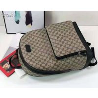 Gucci Unisex GG Supreme Backpack Beige/Ebony GG Supreme Canvas