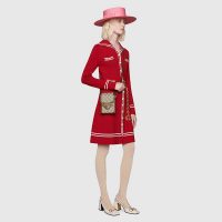 Gucci Unisex Horsebit 1955 Mini Bag Beige and Ebony GG Supreme Canvas