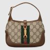 Gucci Unisex Jackie 1961 Mini Shoulder Bag Beige/Ebony GG Supreme Canvas