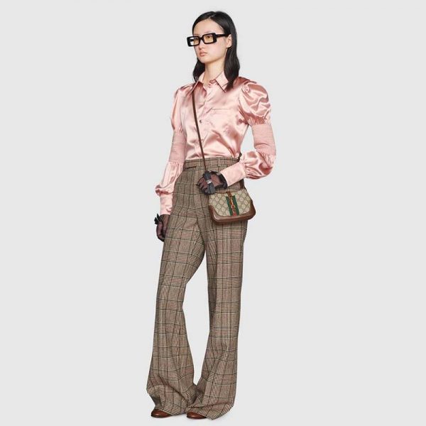 Gucci Unisex Jackie 1961 Mini Shoulder Bag BeigeEbony GG Supreme Canvas (2)